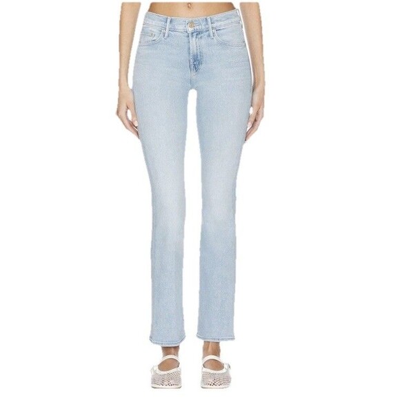 Mother Lil Insider Sneak Size 27 Lost Art Blue Jeans Stretchy Boot Cut - Picture 1 of 14
